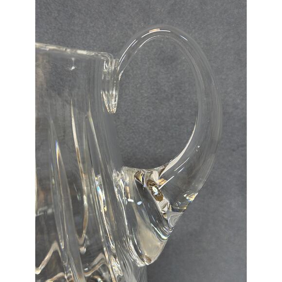 Vintage Lead Crystal Heavy Clear Pitcher Swirled Pattern ~ 8" - Picture 5 of 10